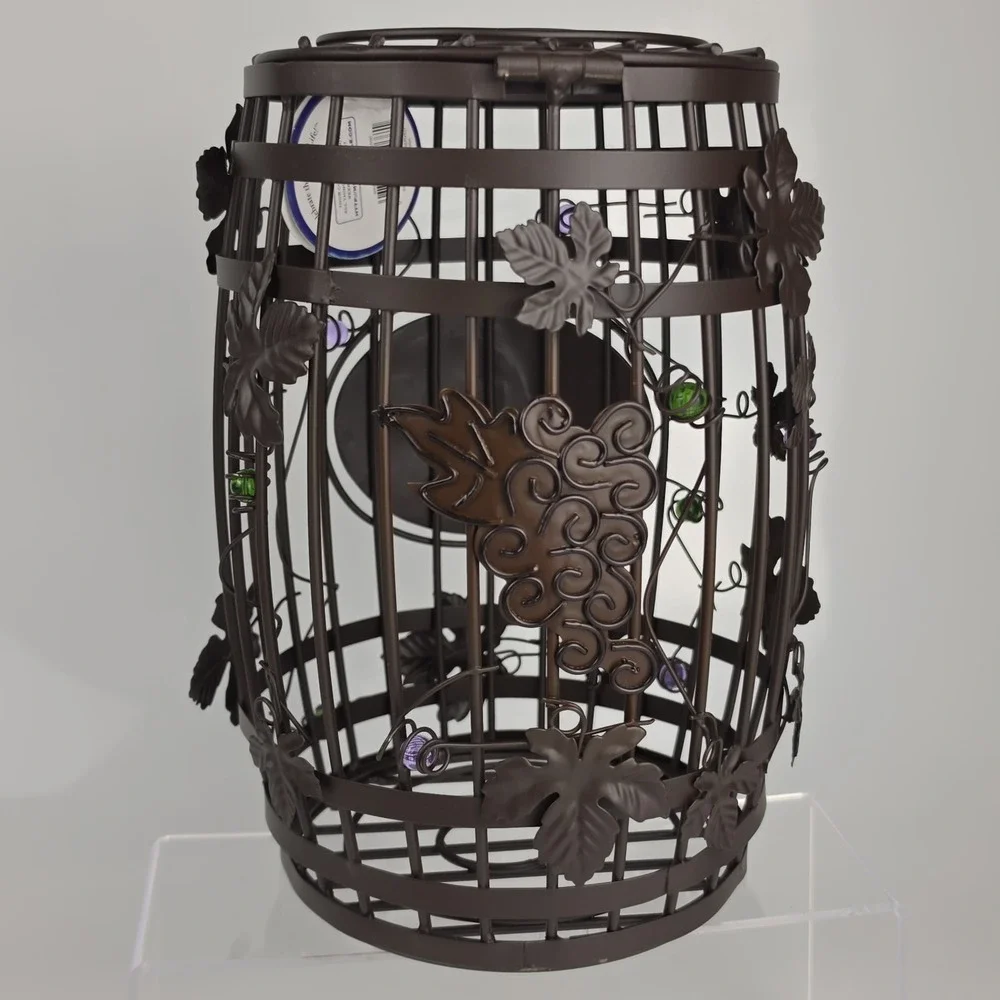 Wine Barrel Cork Cage Metal Grapevine Beaded Holder Epic Products New With Tags